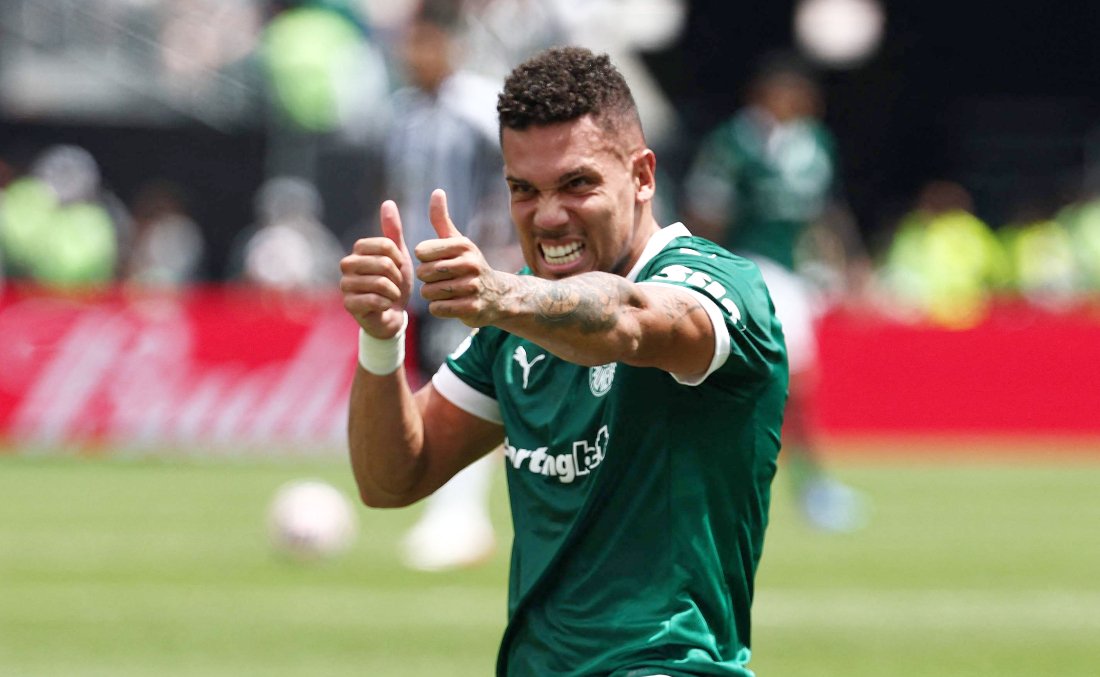 Paulinho comemora gol decisivo pelo Palmeiras diante do Botafogo pela Copa do Mundo de Clubes (foto: Franck Fife/AFP)