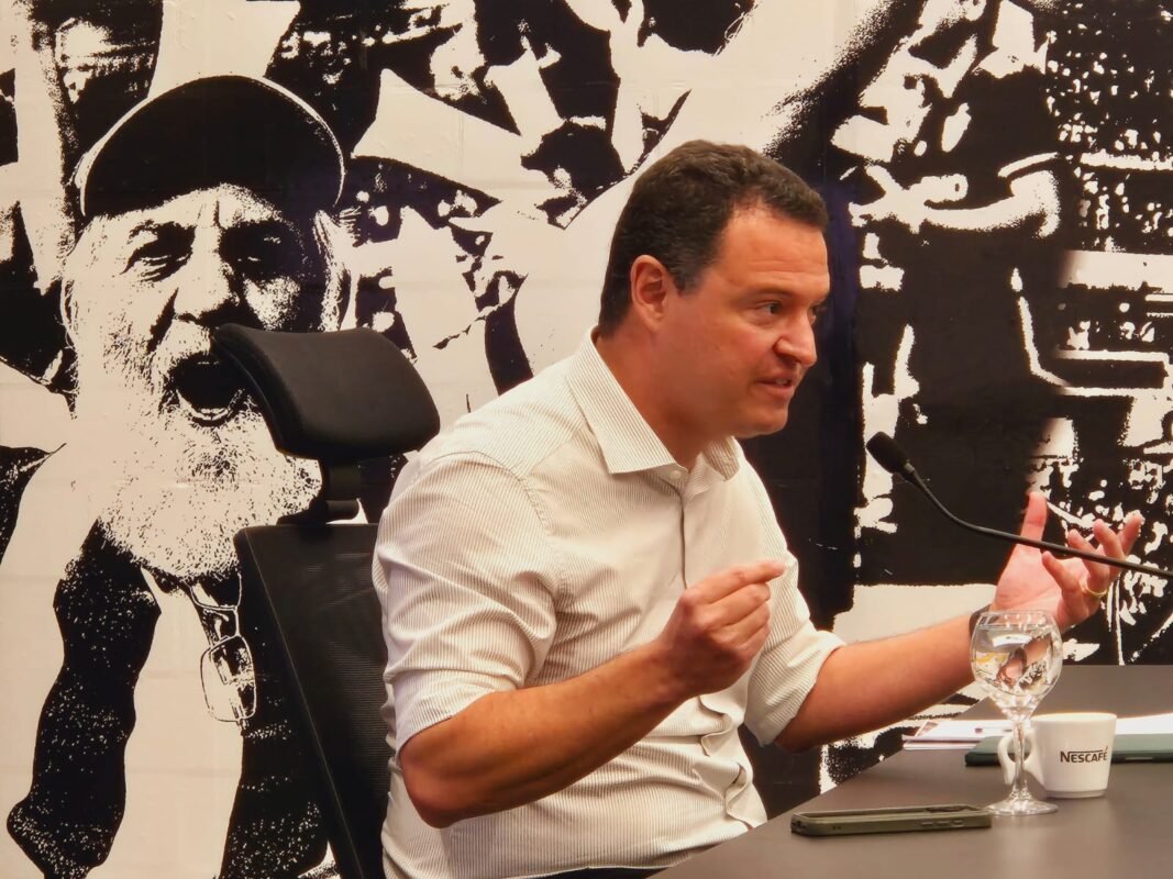 Rafael Menin em coletiva de imprensa na Arena MRV (foto: Jair Amaral/EM/D.A Press)