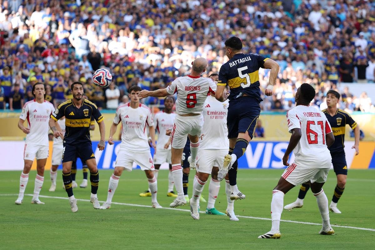 Battaglia fez o segundo gol do Boca contra o Benfica - (foto: Dan Mullan / GETTY IMAGES NORTH AMERICA / Getty Images via AFP)