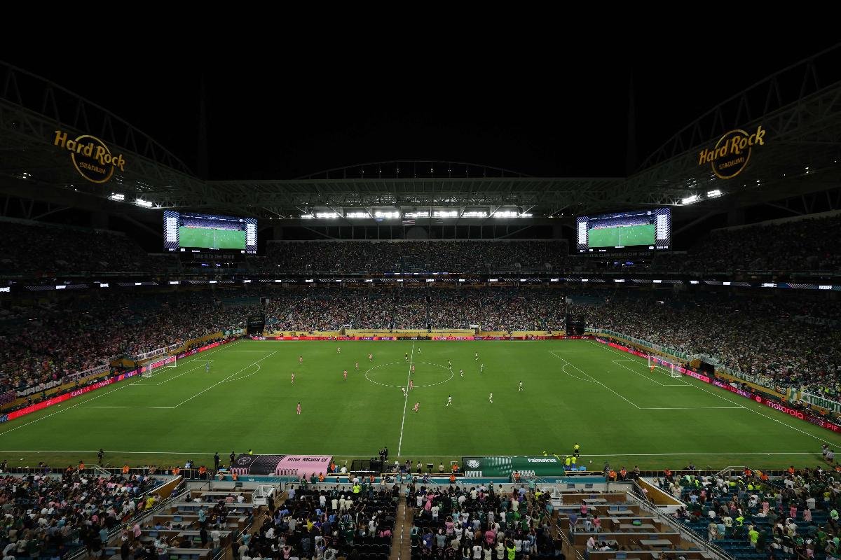 Hard Rock Stadium recebeu Inter Miami x Palmeiras (foto: Dan Mullan / GETTY IMAGES NORTH AMERICA / Getty Images via AFP)