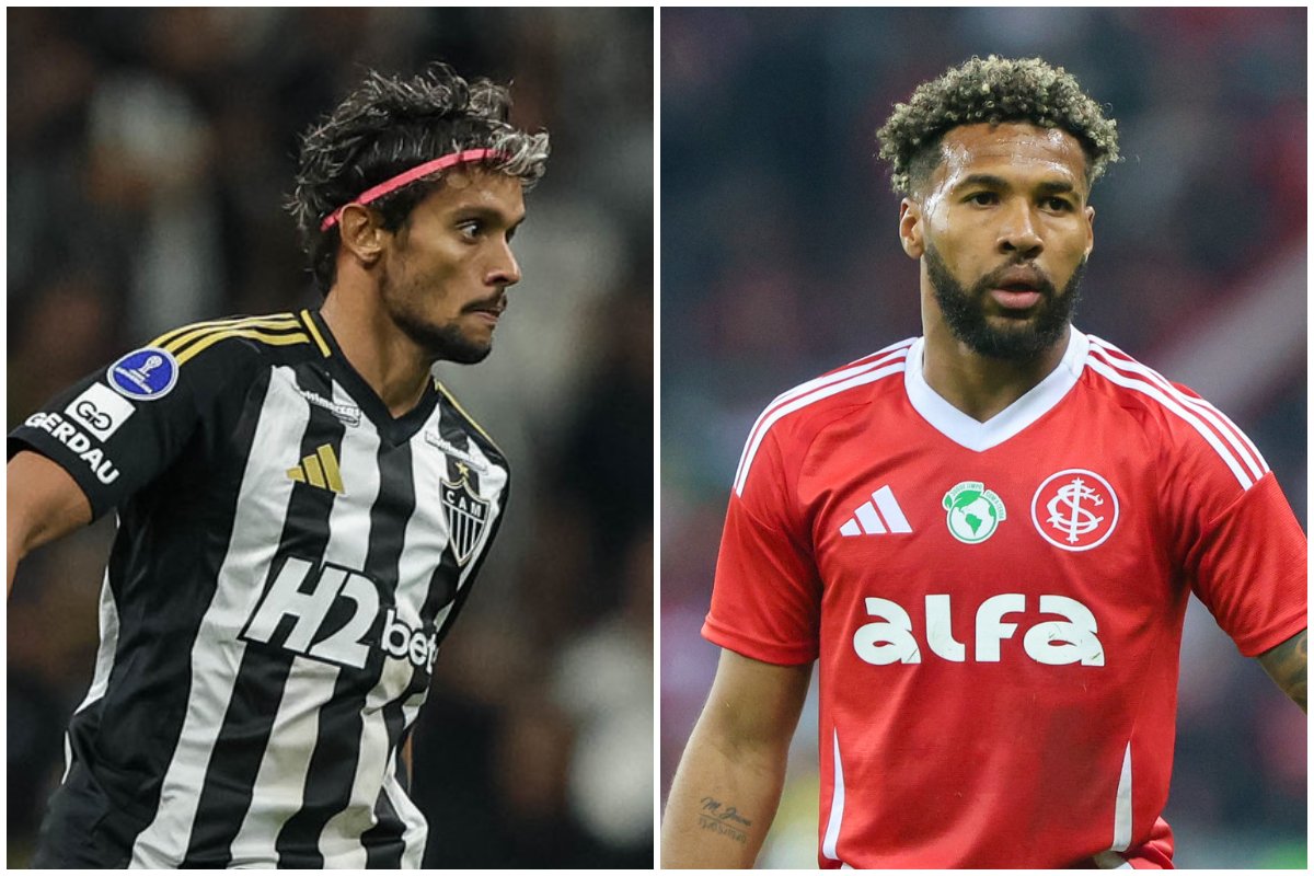 Gustavo Scarpa e Wesley devem ser titulares de Atlético e Inter (foto: Pedro Souza/Atlético e Ricardo Duarte/Internacional)