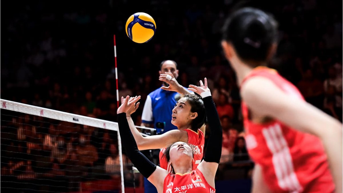Zhhang Zixuan em ação na Liga das Nações Feminina de Vôlei (foto: Divulgação/FIVB)