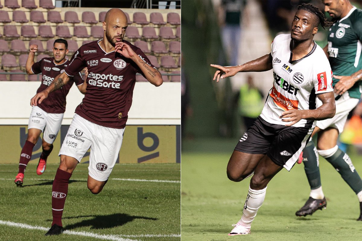 Ferroviária e Athletic duelam pela 17ª rodada da Série B (foto: Luis Miguel Ferreira/ Ferroviária SAF e Mateus Dutra/Athletic Club SAF)