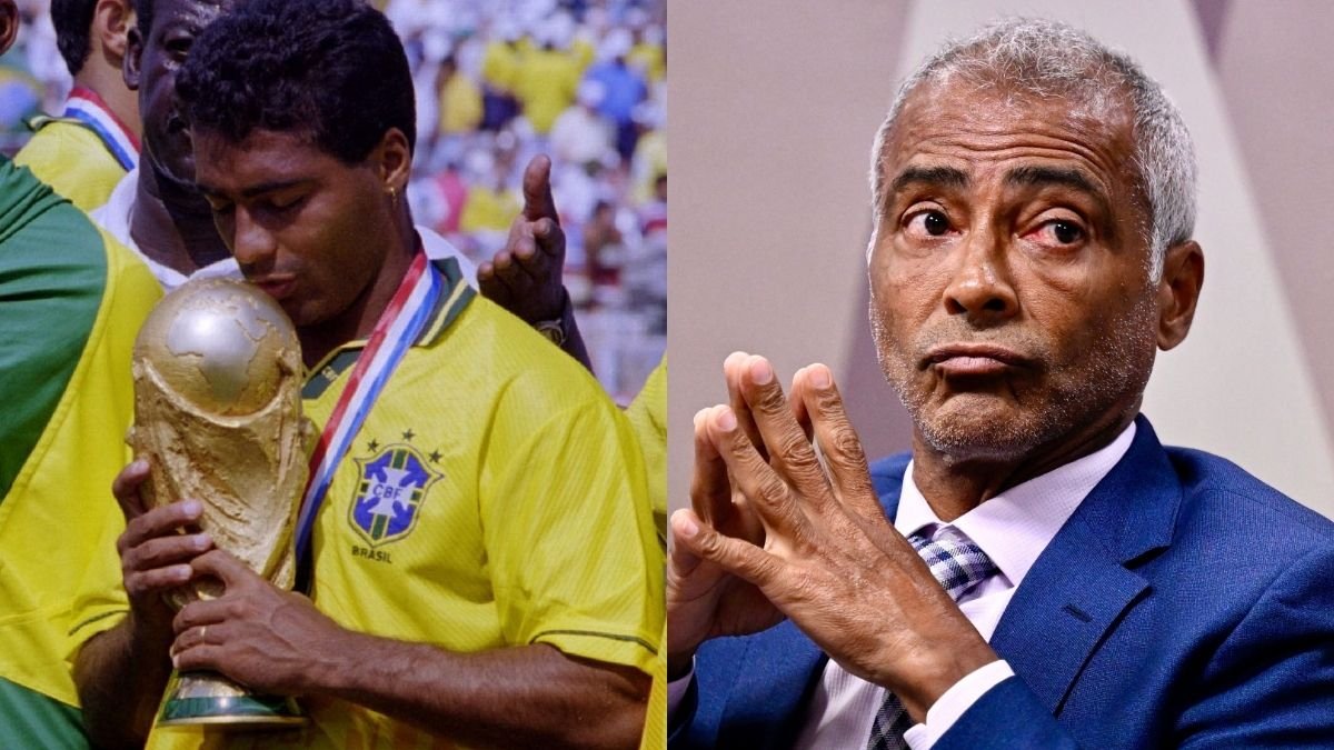 Craque da Copa de 1994, Romário hoje atua como senador (foto: Alberto Escalda/EM/D.A Press e Mateus Bonomi / AFP)