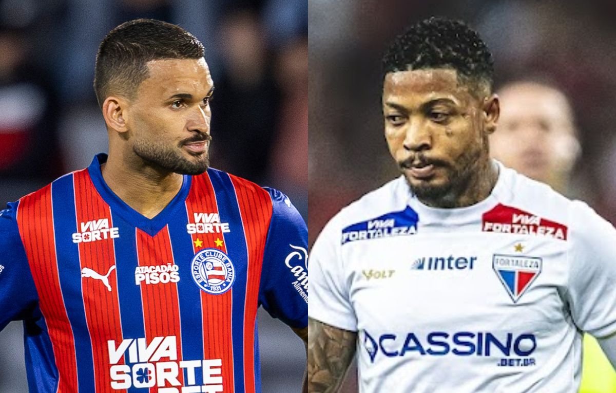 Willian José, do Bahia, e Marinho, do Fortaleza (foto: Rafael Rodrigues / EC Bahia e Baggio Rodrigues/Fortaleza)