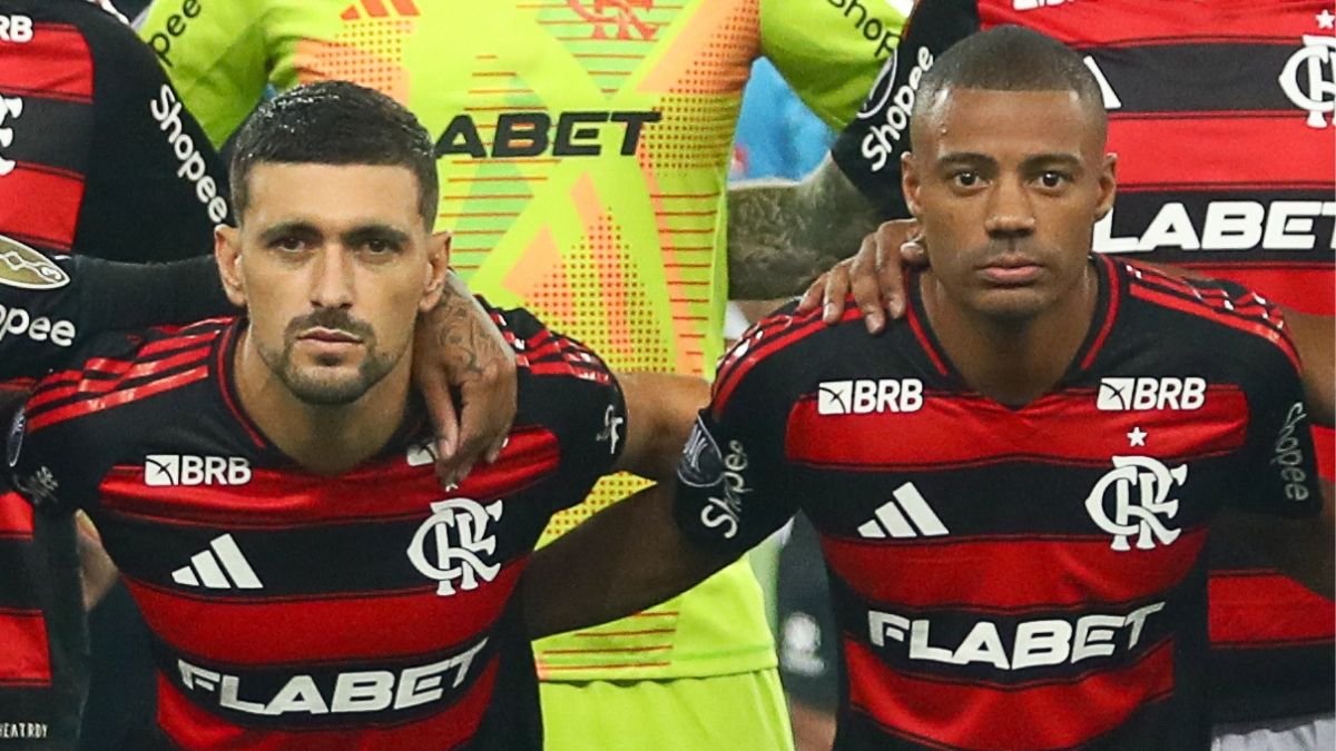 Arrascaeta e De La Cruz, uruguaios do Flamengo (foto: Gilvan de Souza/Flamengo)
