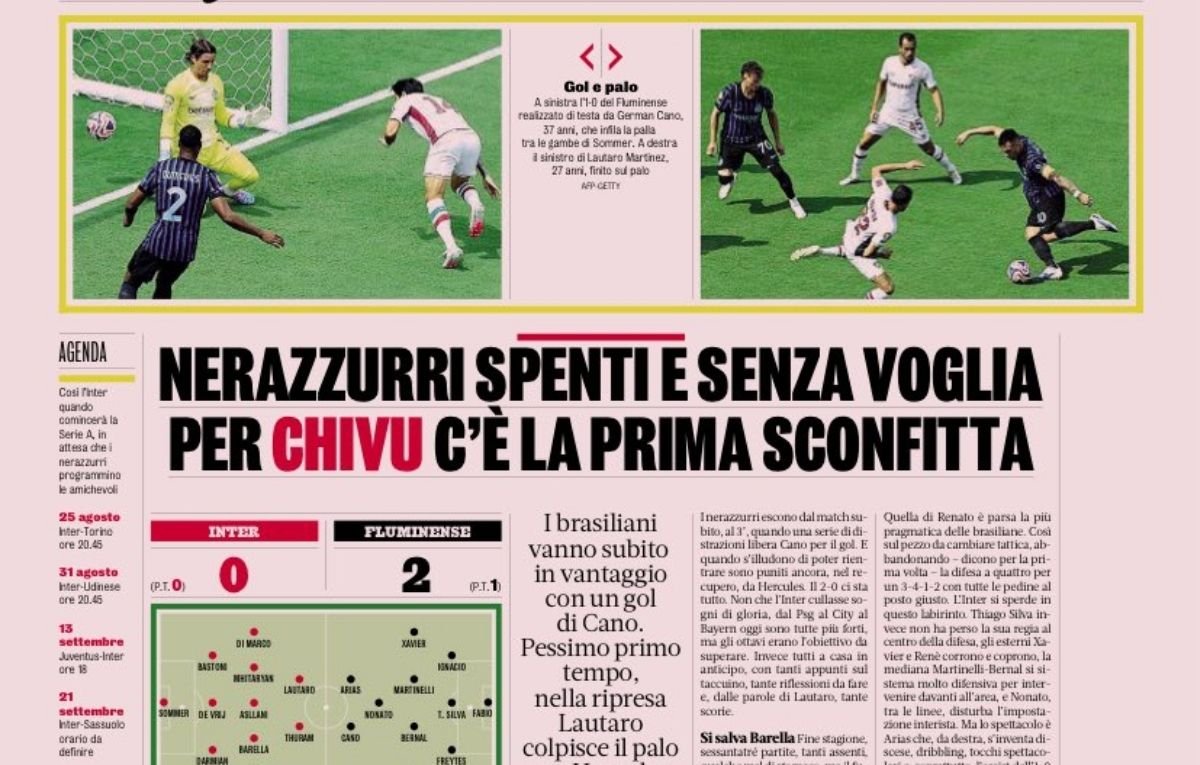 Página de La Gazzetta dello Sport dessa terça-feira (1º/7) (foto: Reprodução/La Gazzetta dello Sport)