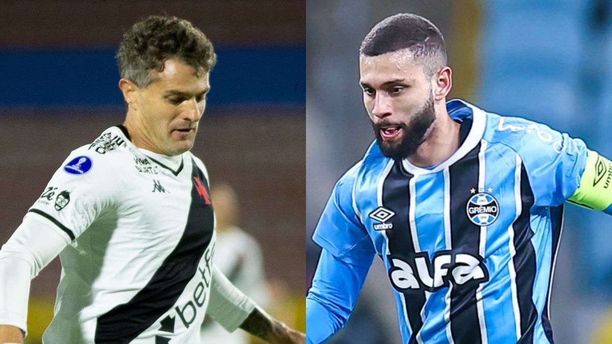 Vegetti, do Vasco, e Wagner Leonardo, do Grêmio (foto: Matheus Lima/Vasco e LUCAS UEBEL/GREMIO FBPA)