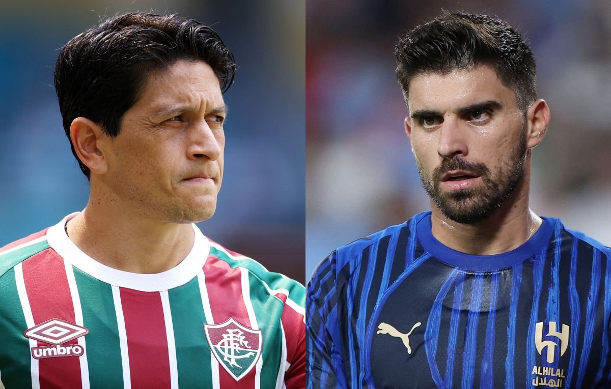 Germán Cano, do Fluminense, e Ruben Neves, do Al-Hilal (foto: Francois Nel/Getty Images/AFP e Megan Briggs/Getty Images/AFP)