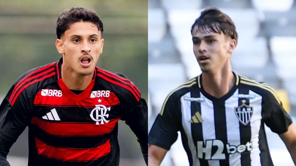 Pedro Leão, do Flamengo, e Vitão, do Atlético (foto: Adriano Fontes/Flamengo e Daniela Veiga / Atlético)