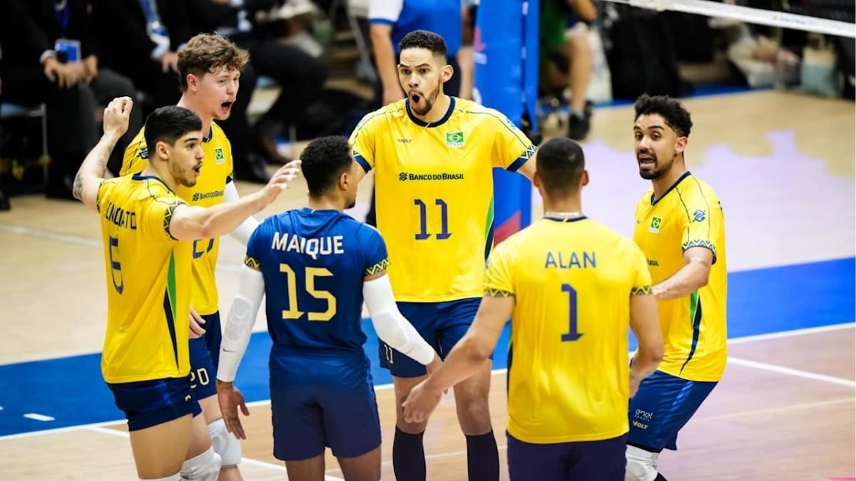 Jogadores do Brasil na VNL (foto: Divulgação/VNL)