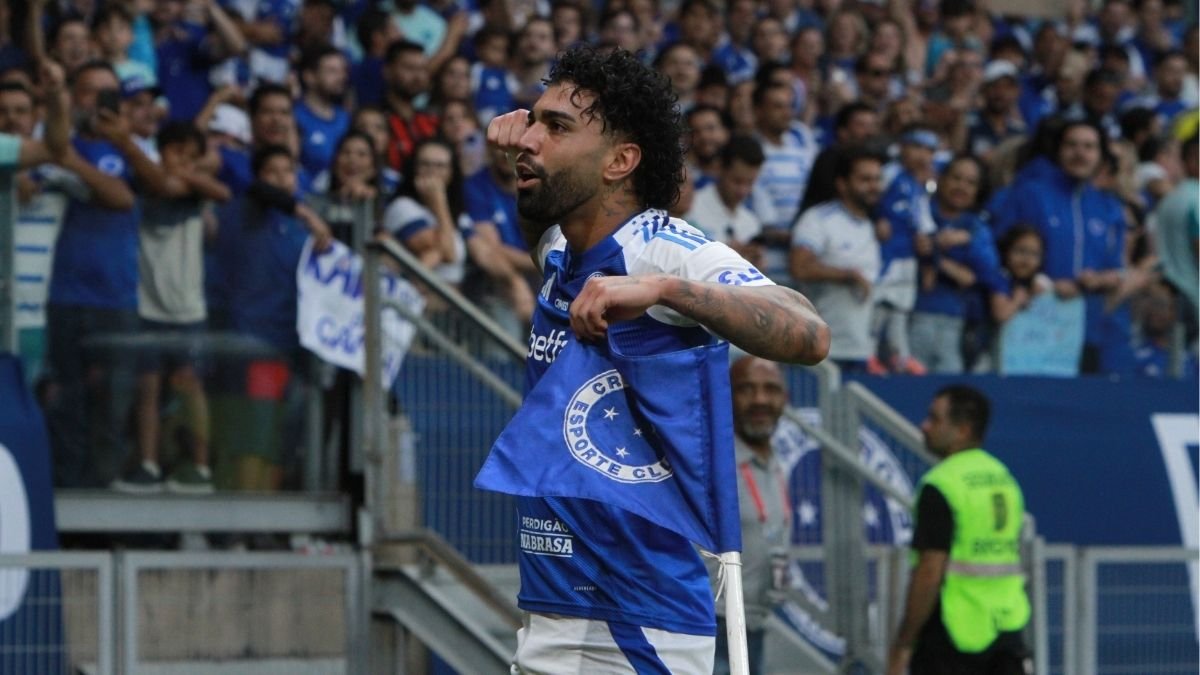 Gabigol comemora gol pelo Cruzeiro - (foto: Edesio Ferreira/EM/D.A. Press.)