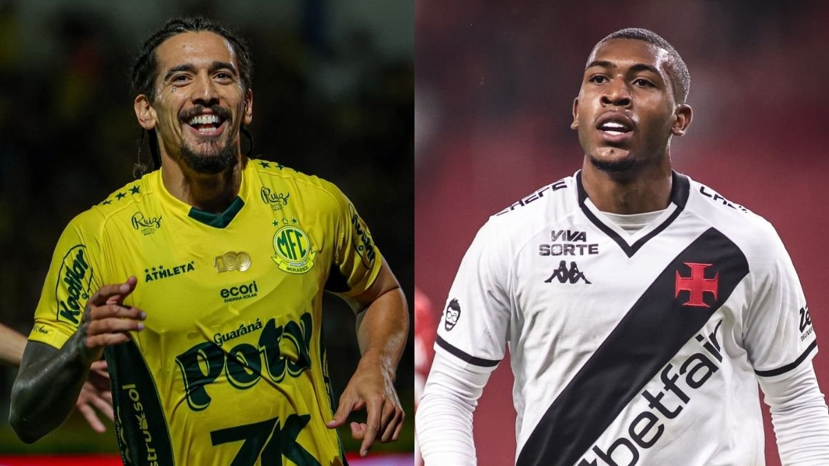 Chico da Costa, do Mirassol. e Rayan, do Vasco (foto: JP Pinheiro/Agência Mirassol e Dikran Sahagian/Vasco)