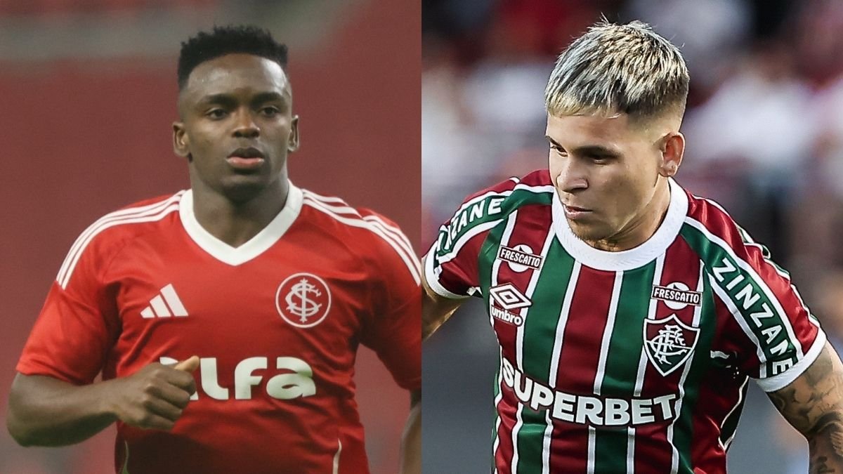 Carbonero, do Internacional, e Soteldo, do Fluminense (foto: Ricardo Duarte / Internacional e LUCAS MERÇON / FLUMINENSE F.C.)