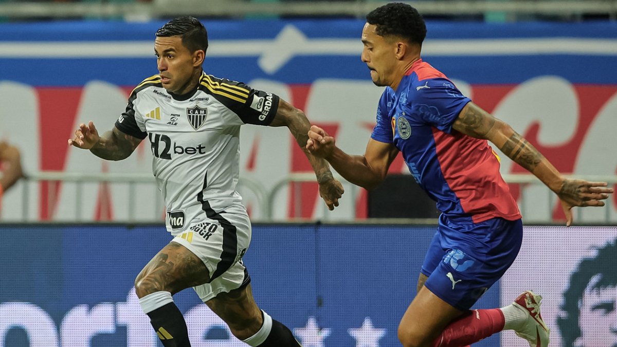 Jogo entre Bahia e Atlético pelo Campeonato Brasileiro, na Fonte Nova (foto: Pedro Souza / Atlético)