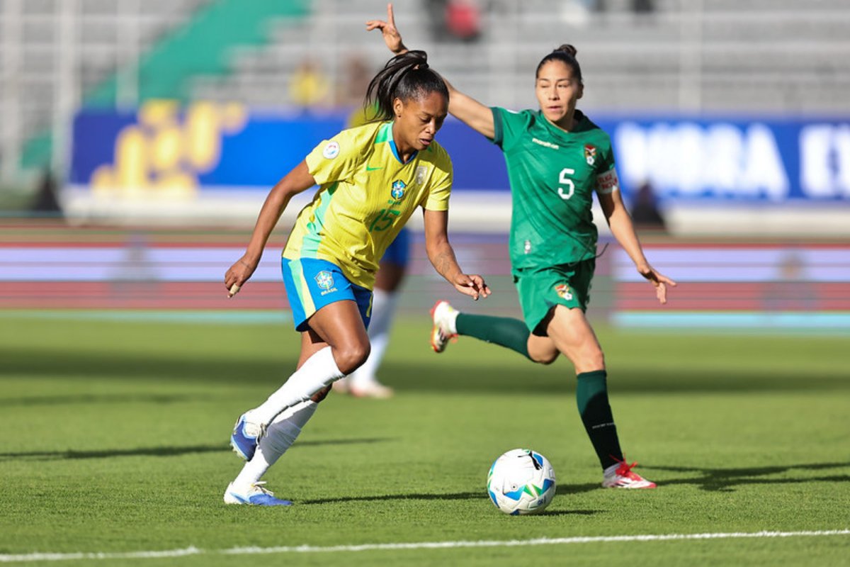 Ary Borges em jogo contra a Bolívia na Copa América (foto: Lívia Villas Boas/ CBF)
