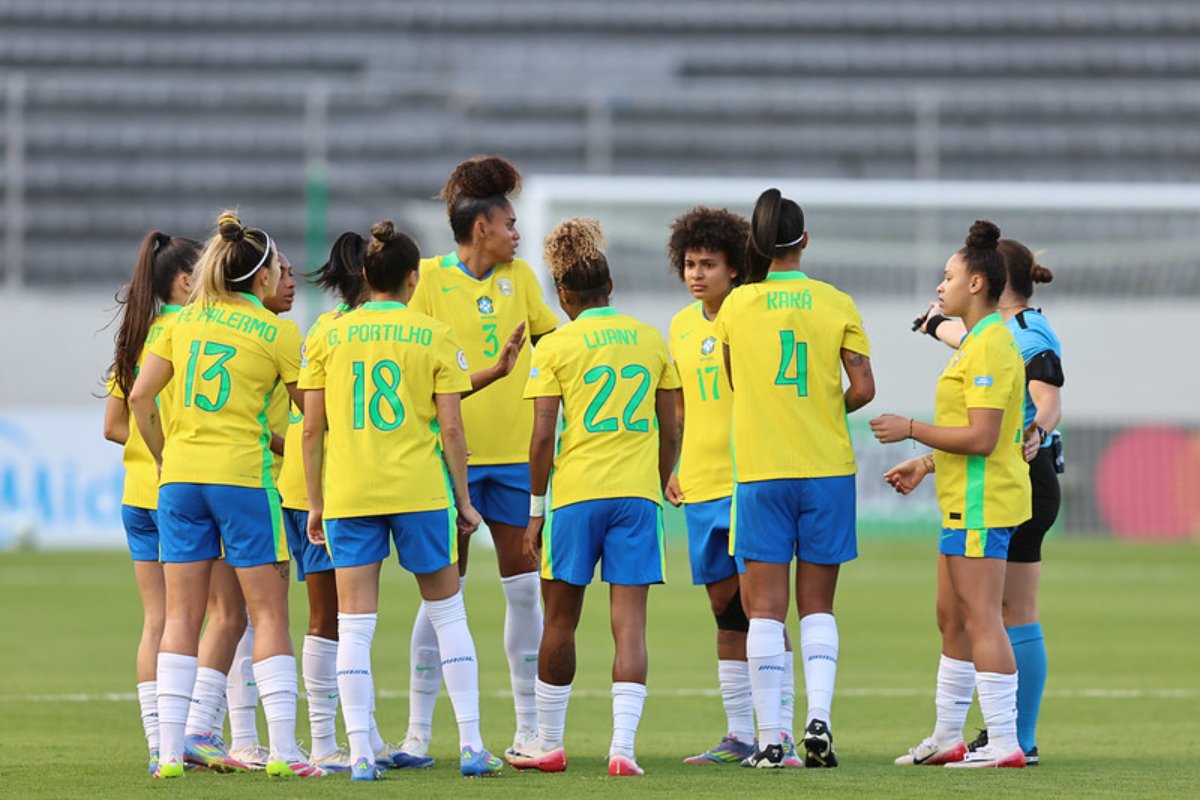 Brasil em jogo contra a Bolívia na Copa América Feminina (foto: Lívia Villas Boas/ CBF)