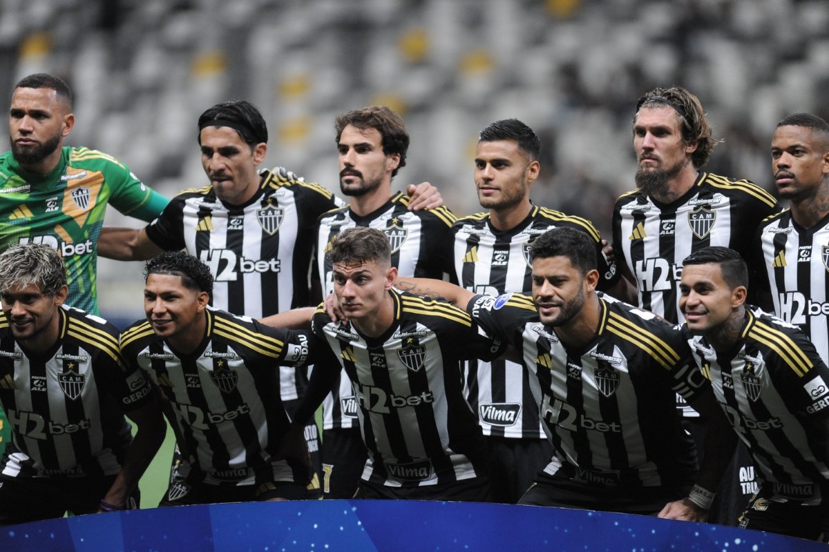 Jogadores do Atlético na Arena MRV (foto: Alexandre Guzanshe/EM/D.A Press)