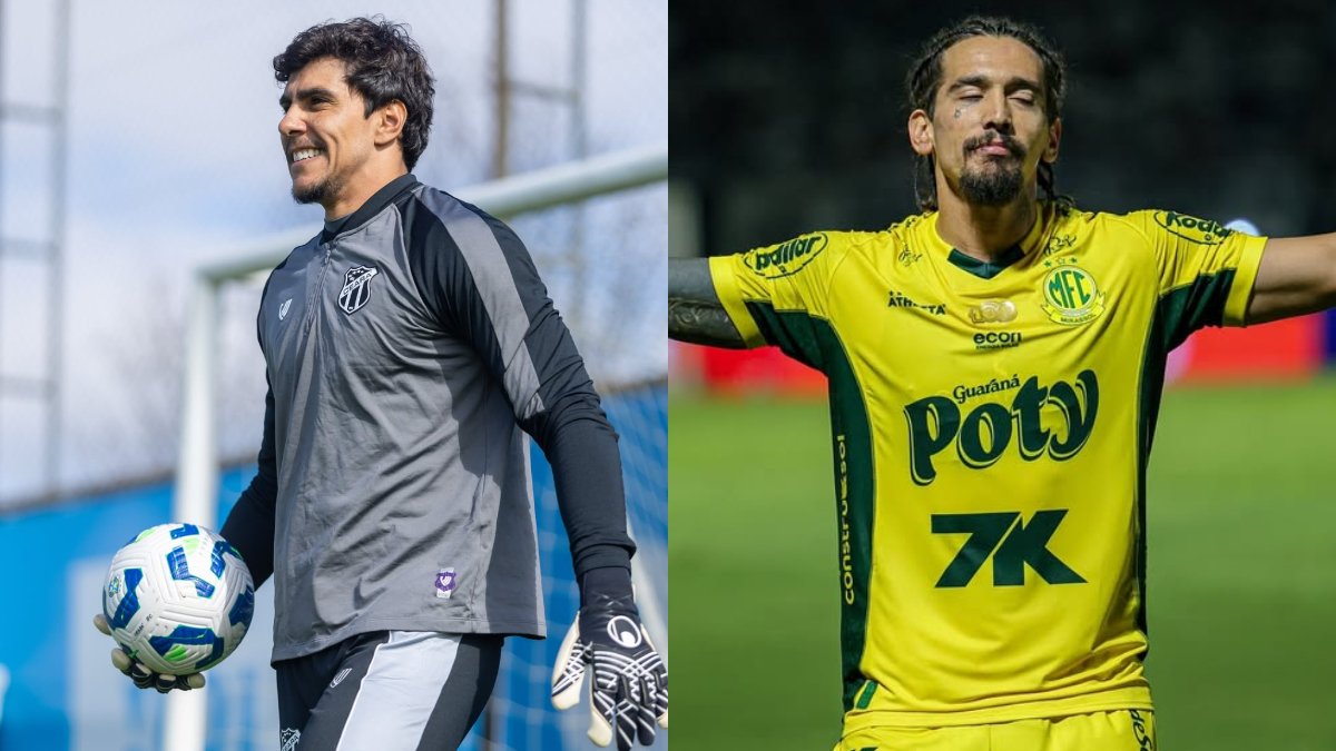 Jogadores de Ceará e Mirassol (foto: Felipe Santos / Ceará SC e JP Pinheiro/Agência Mirassol)