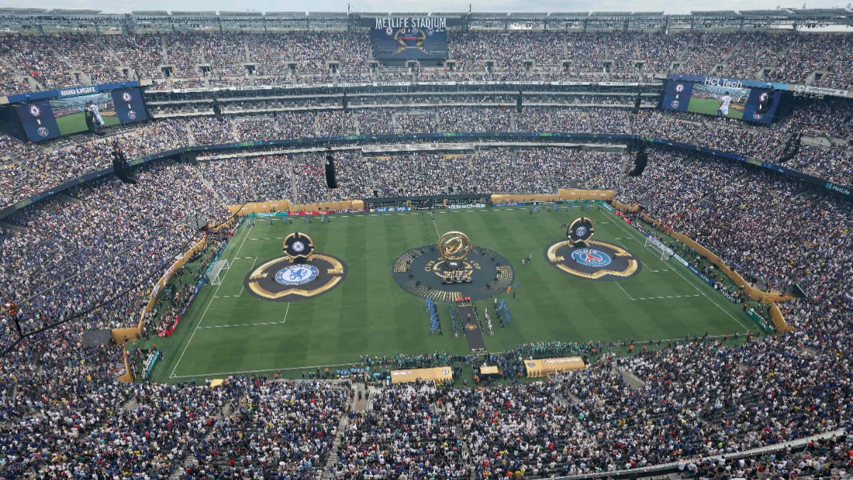 Público no MetLife Stadium para a final do Mundial de Clubes entre Chelsea e PSG (foto: AL BELLO / GETTY IMAGES NORTH AMERICA / Getty Images via AFP)