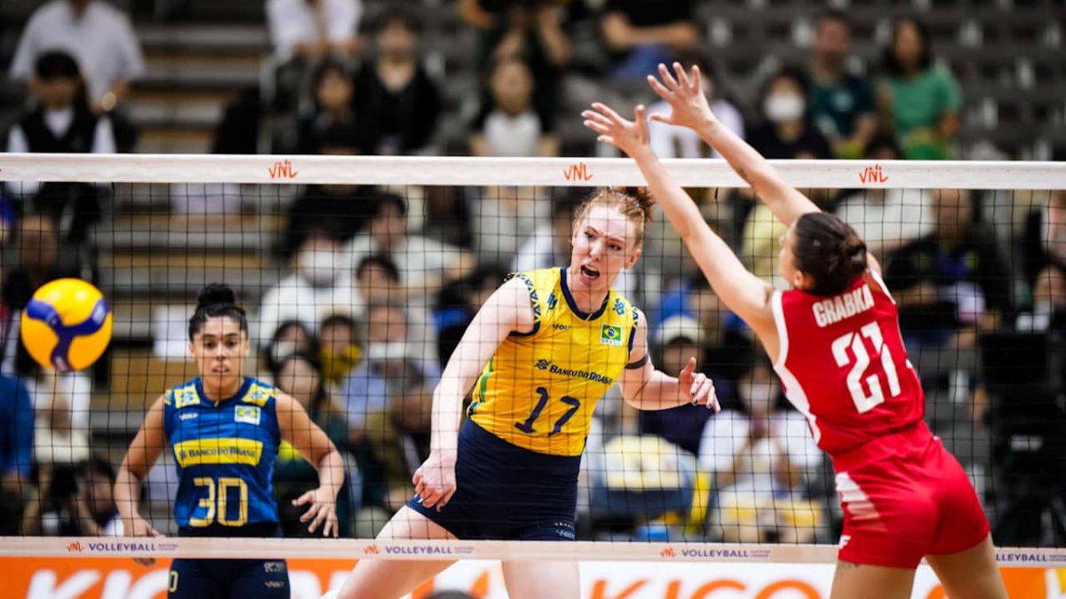 Júlia Bergmann, ponteira da Seleção Brasileira (foto: Divulgação FIVB)