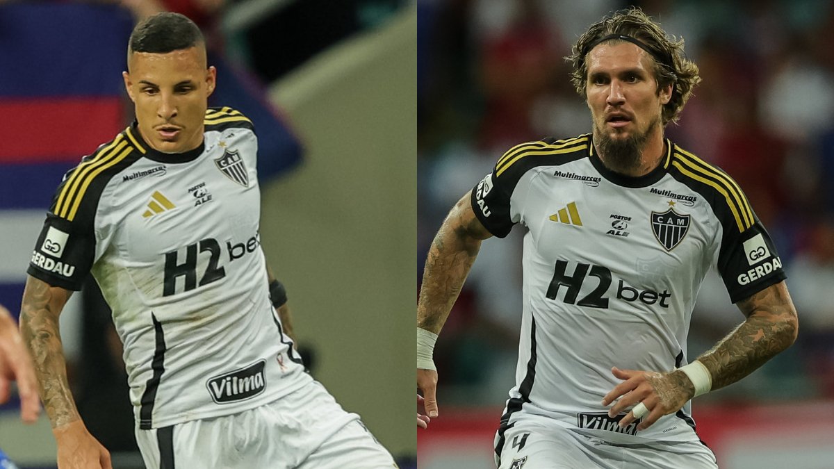 Guilherme Arana e Lyanco, defensores do Atlético (foto: Pedro Souza/Atlético)