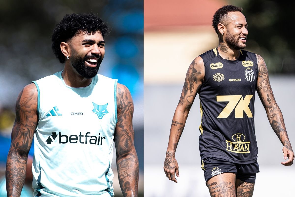 Gabigol e Neymar (foto: Divulgação: Gustavo Martins/ Cruzeiro - Raul Baretta/ Santos FC)