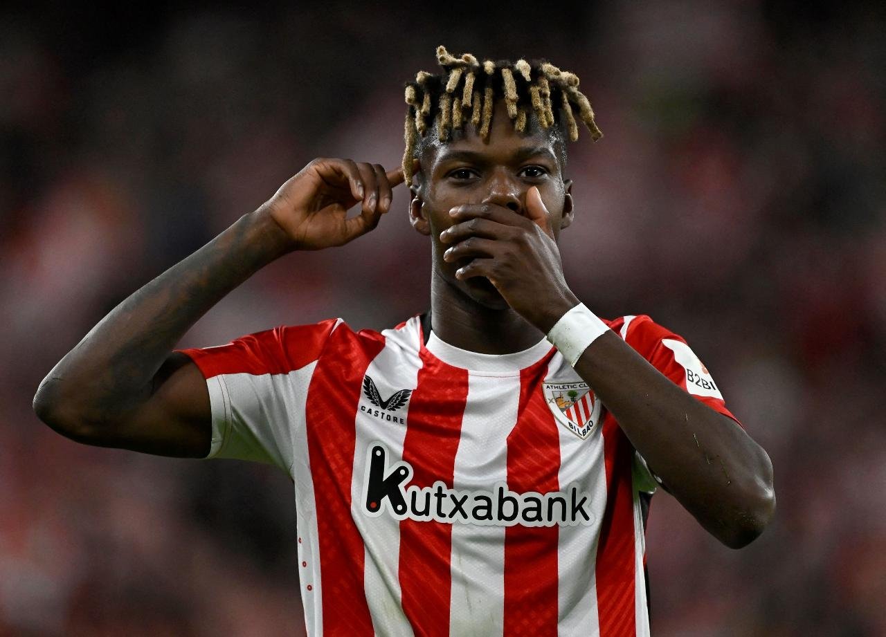 Nico Williams, atacante do Athletic Bilbao (foto: ANDER GILLENEA / AFP)