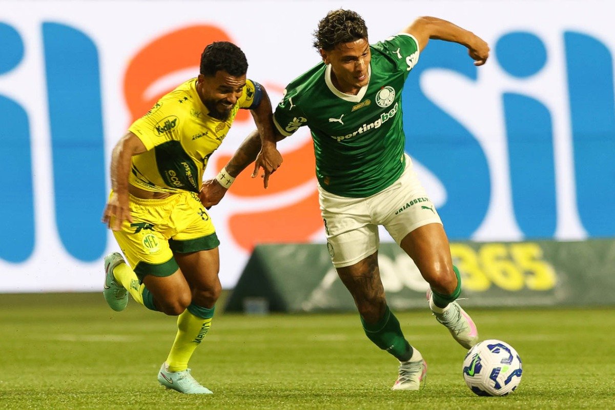 Lance do jogo entre Palmeiras e Mirassol pelo Campeonato Brasileiro (foto: Cesar Greco/Palmeiras)