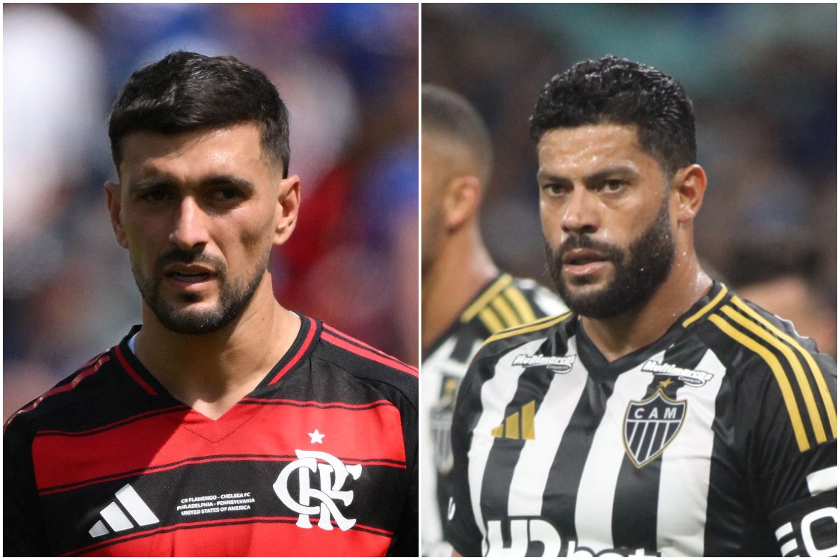 Arrascaeta e Hulk são destaques de Flamengo e Atlético (foto: David Ramos/AFP e Edesio Ferreira/EM/D.A. Press)