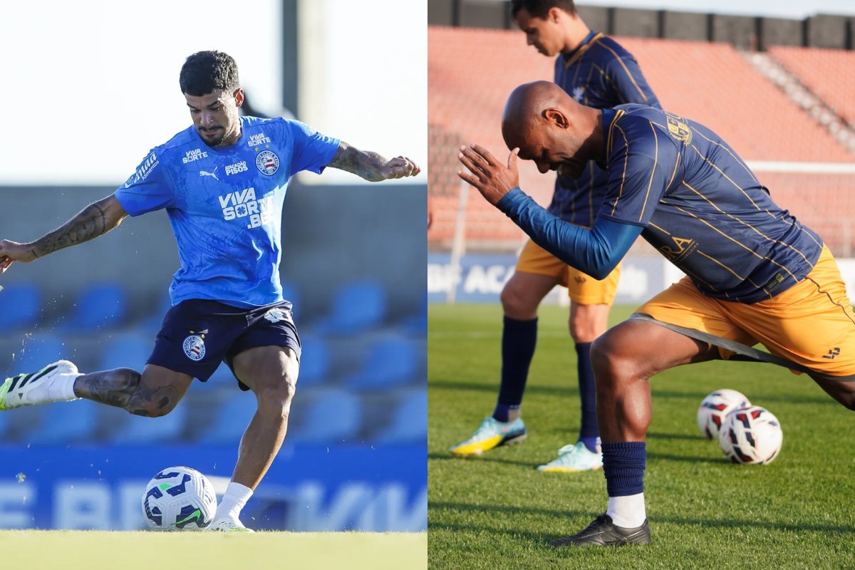Bahia e Retrô treinam para o duelo pela Copa do Brasil (foto: Divulgação/Bahia e Retrô)