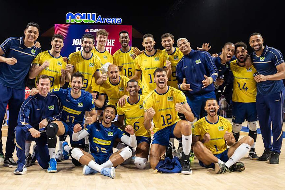 Brasil é líder da fase classificatória da Liga das Nações Masculina de 2025 (foto: Reprodução/VNL)
