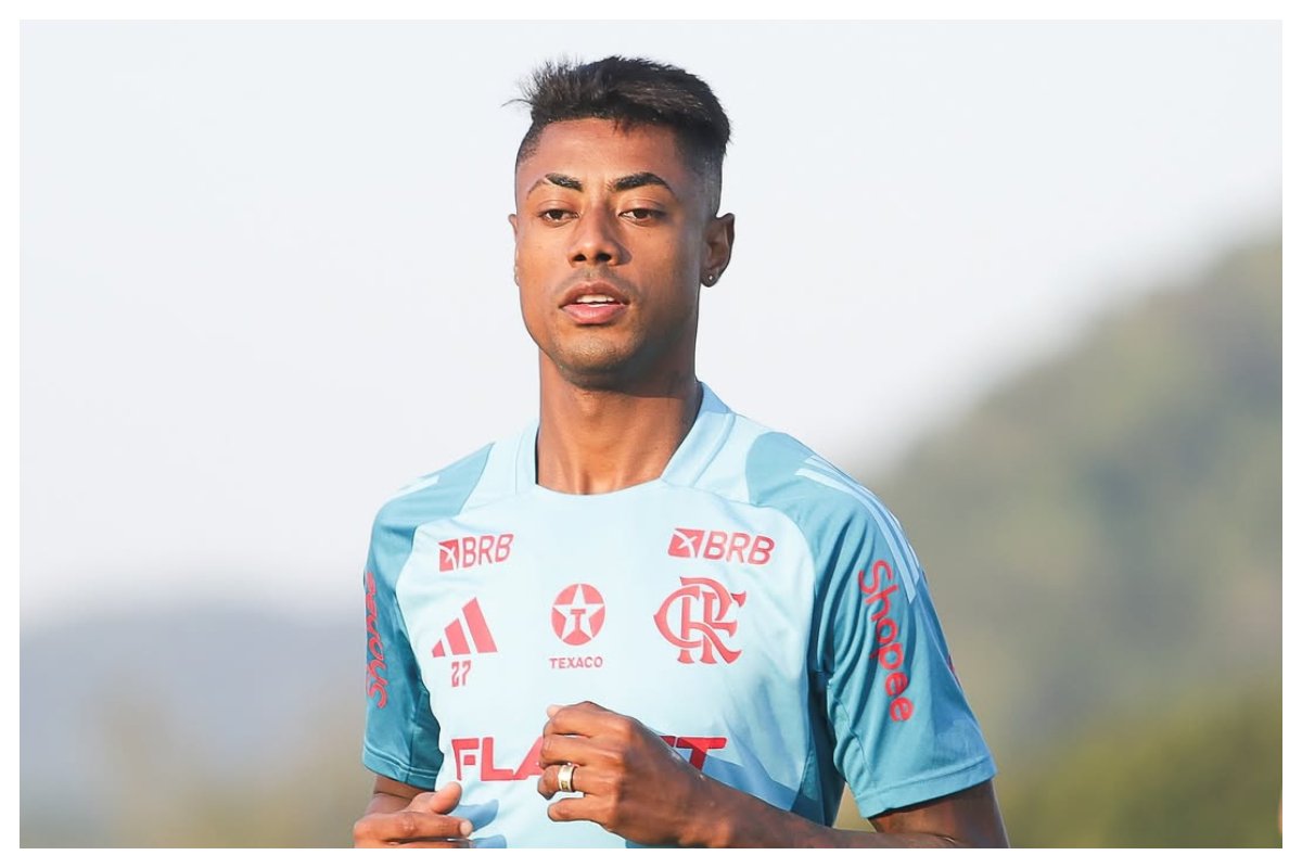 Bruno Henrique em treino do Flamengo (foto: Divulgação/Flamengo)