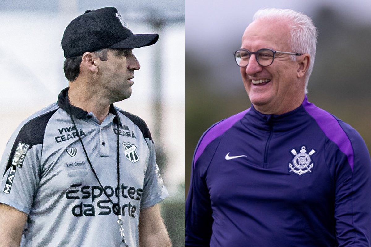 Léo Condé e Dorival Júnior, técnicos de Ceará e Corinthians (foto: Wellerson Gomes / Ceará - Rodrigo Coca / Corinthians)