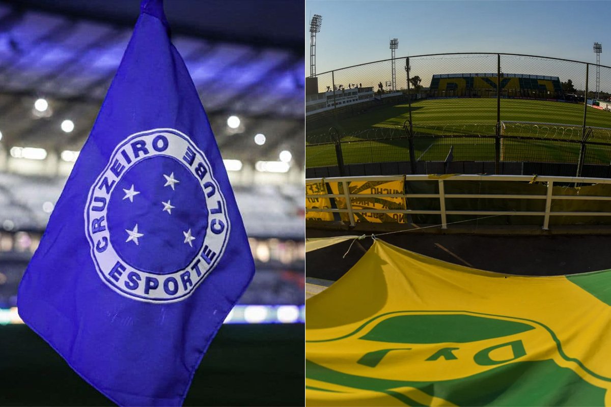 Bandeiras de Cruzeiro e Defensa y Justicia (foto: Divulgação/Cruzeiro e Defensa y Justicia)