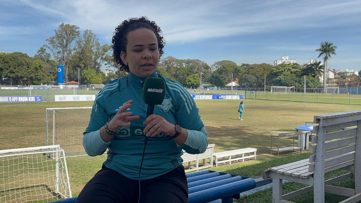 Bárbara Fonseca, diretora de futebol feminino do Cruzeiro, em entrevista ao No Ataque (foto: Sofia Cunha/No Ataque/EM/D.A Press)