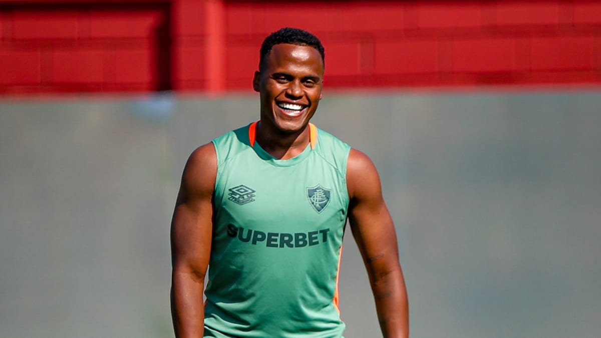 Jhon Arias, meio-campista do Fluminense, em treinamento (foto: Marina Garcia/Fluminense)