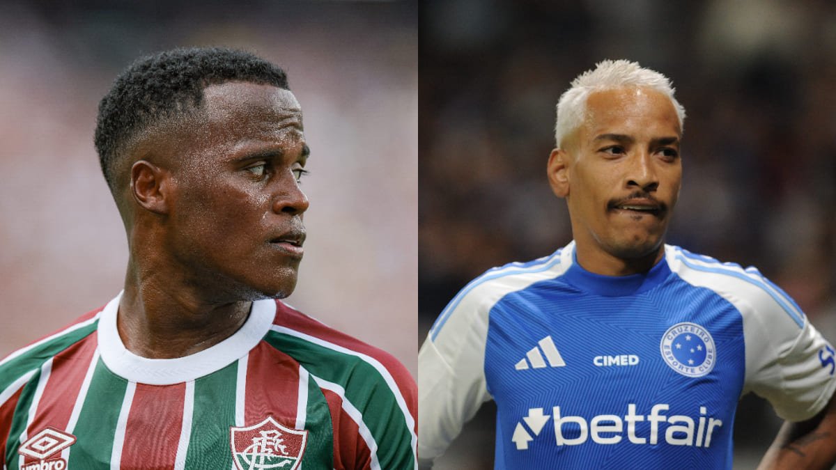 Jhon Arias e Matheus Pereira lideram o meio-campo de Fluminense e Cruzeiro, respectivamente (foto: Marcelo Gonçalves/Fluminense; Alexandre Guzanshe/EM/D.A Press)