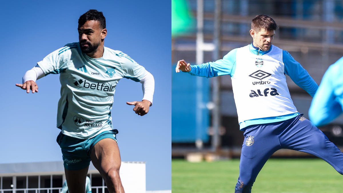 Fabrício Bruno e Kannemann lideram as zagas de Cruzeiro e Grêmio, respectivamente (foto: Gustavo Aleixo/Cruzeiro; Lucas Uebel/Grêmio)