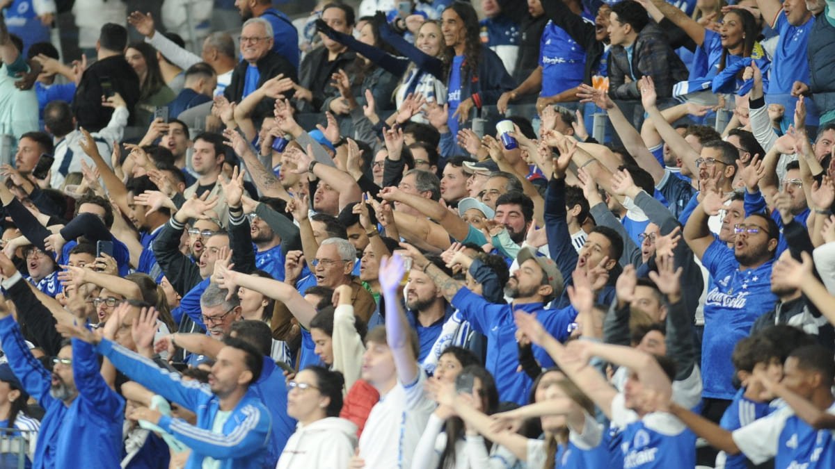 Torcida do Cruzeiro no Mineirão, em Belo Horizonte (foto: Alexandre Guzanshe/EM/D.A. Press)