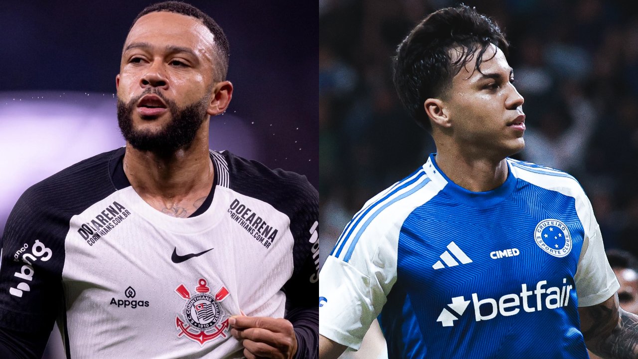 Memphis Depay e Kaio Jorge (foto: Rodrigo Coca/Corinthians e Gustavo Martins/Cruzeiro)
