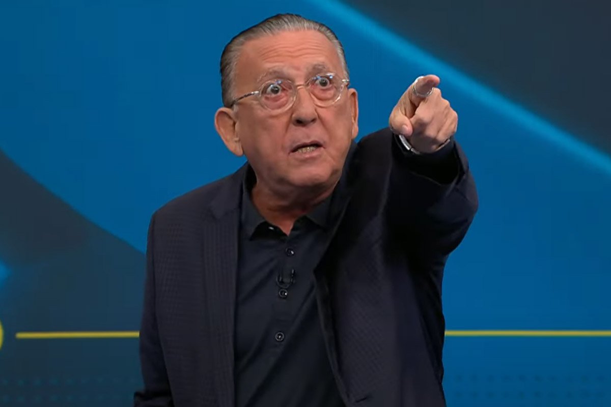 Galvão Bueno durante apresentação do programa 'Galvão e Amigos', na Band (foto: Reprodução)