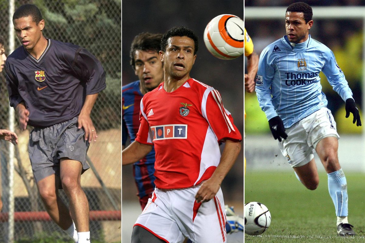 Geovanni em ação por Barcelona, Benfica e Manchester City (foto: AFP PHOTO)