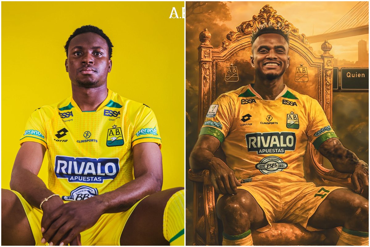 Os dois reforços do Atlético Bucaramanga antes de encarar o Galo (foto: Divulgação/Atlético Bucaramanga)