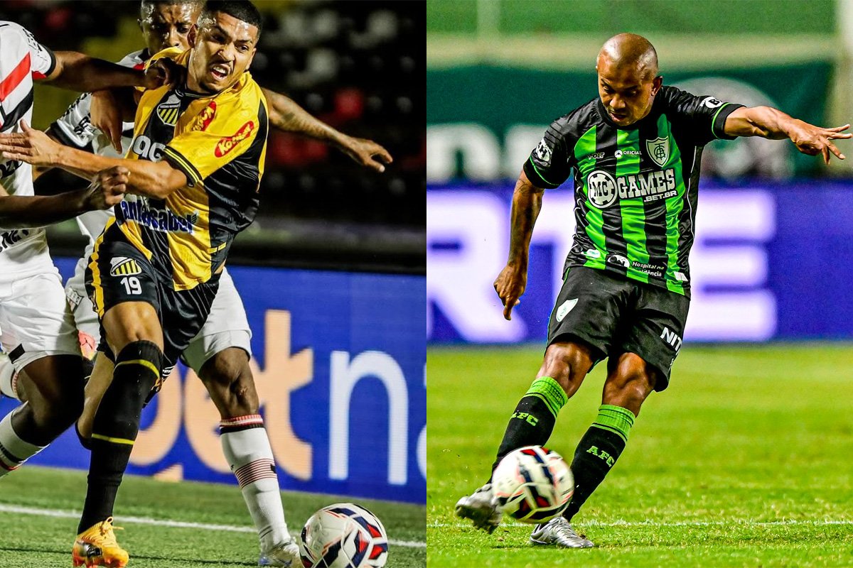 Novorizontino e América se enfrentam neste sábado (12/7) pela Série B (foto: Divulgação/Novorizontino e Mourão Panda/América)