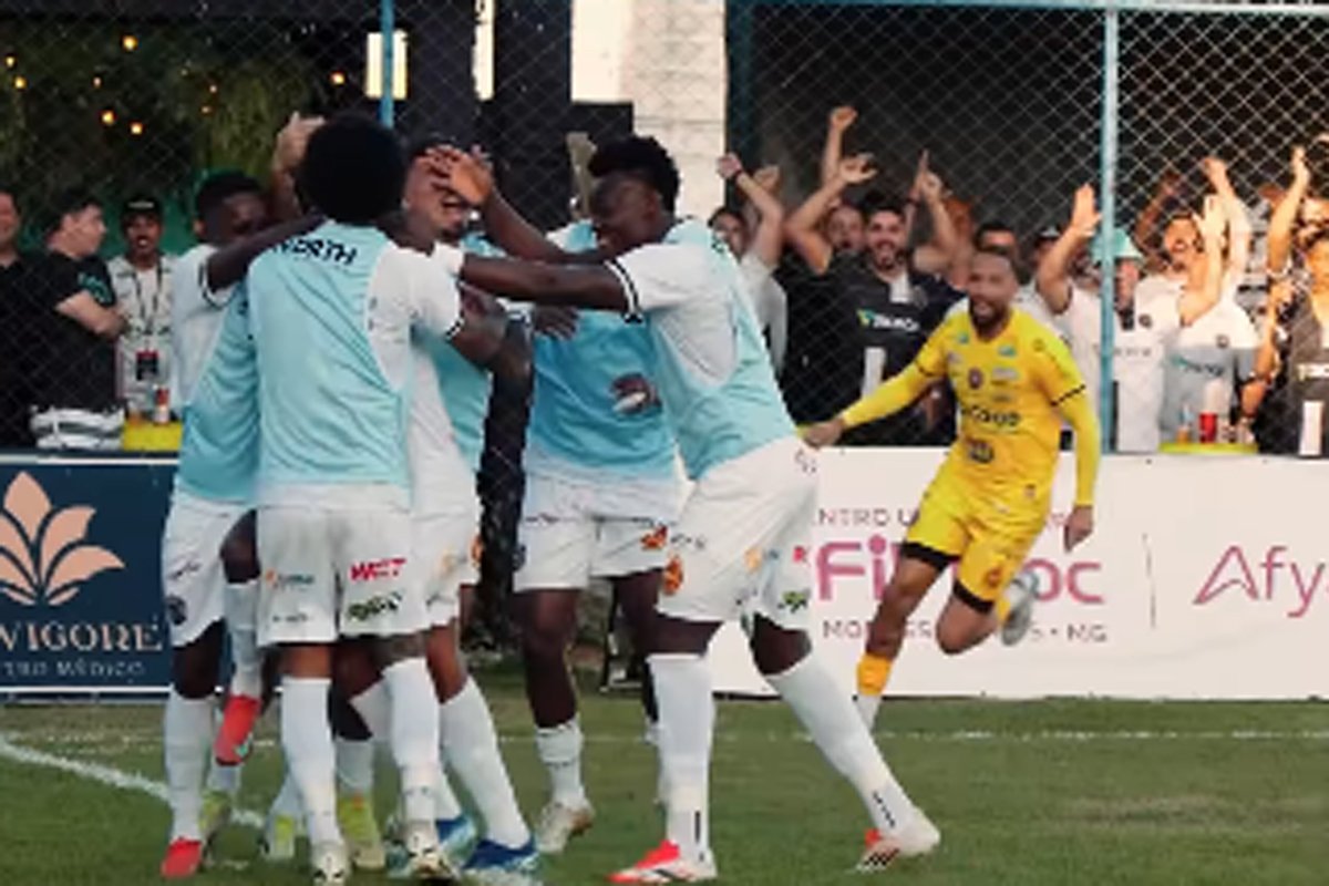 North comemora gol polêmico em vitória sobre o Patrocinense no Módulo 2 (foto: Reprodução)
