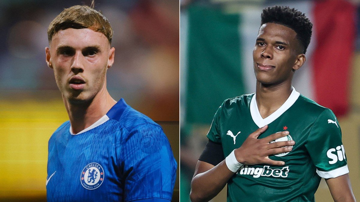 Palmer, jogador do Chelsea, e Estevão, jovem brasileiro (foto: Chelsea/Divulgação e Estevão/Palmeiras)