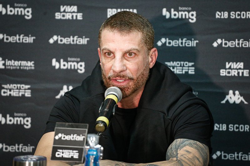 Presidente do Vasco, Pedrinho, em entrevista coletiva (foto: Matheus Lima/Vasco)