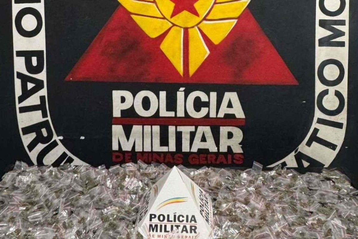 Operação da Polícia Militar em Belo Horizonte apreendeu 1.213 porções de maconha envoltas em embalagens de plástico (foto: Divulgação/PMMG)