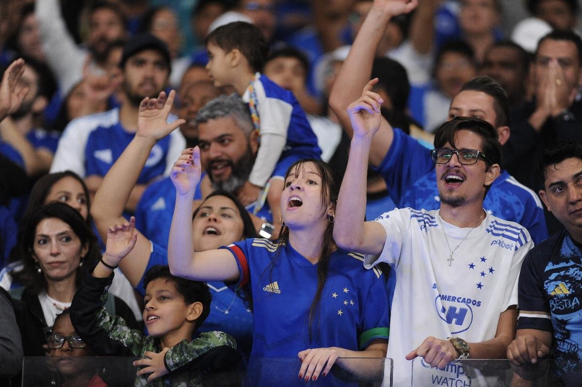 Torcida do Cruzeiro no jogo contra o CRB pela Copa do Brasil (foto: Alexandre Guzanshe/EM/D.A. Press)